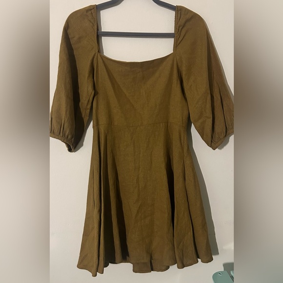 Zara Brown Button-Front Mini Dress - Picture 3 of 3